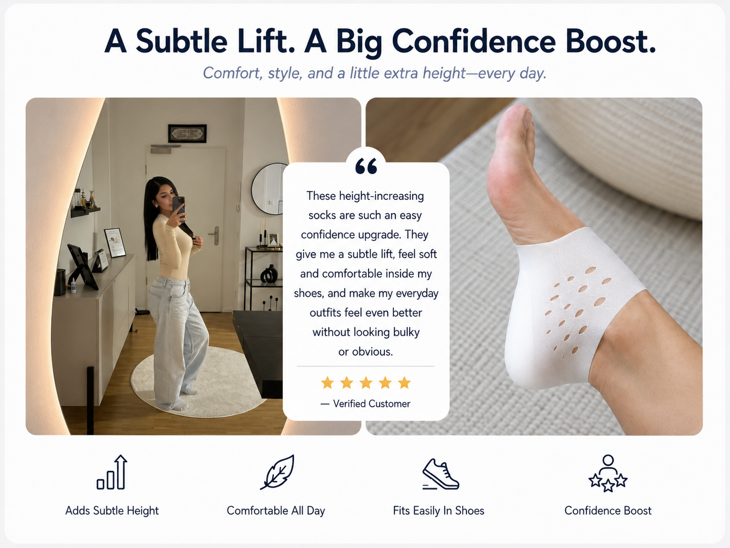 Customer testimonial 2 for Hidden Lift Socks