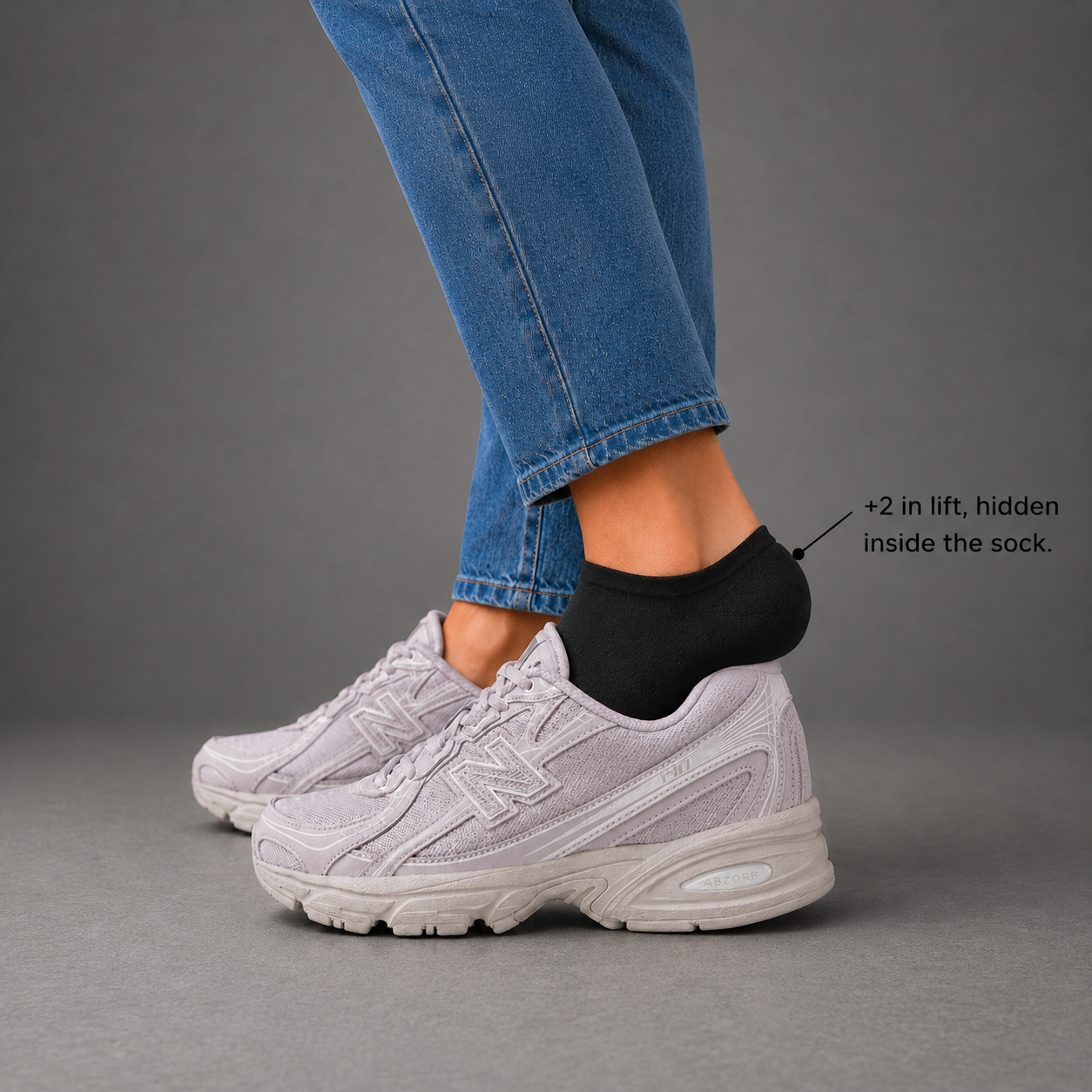 Hidden Lift Height Boost Socks — the lift no one sees